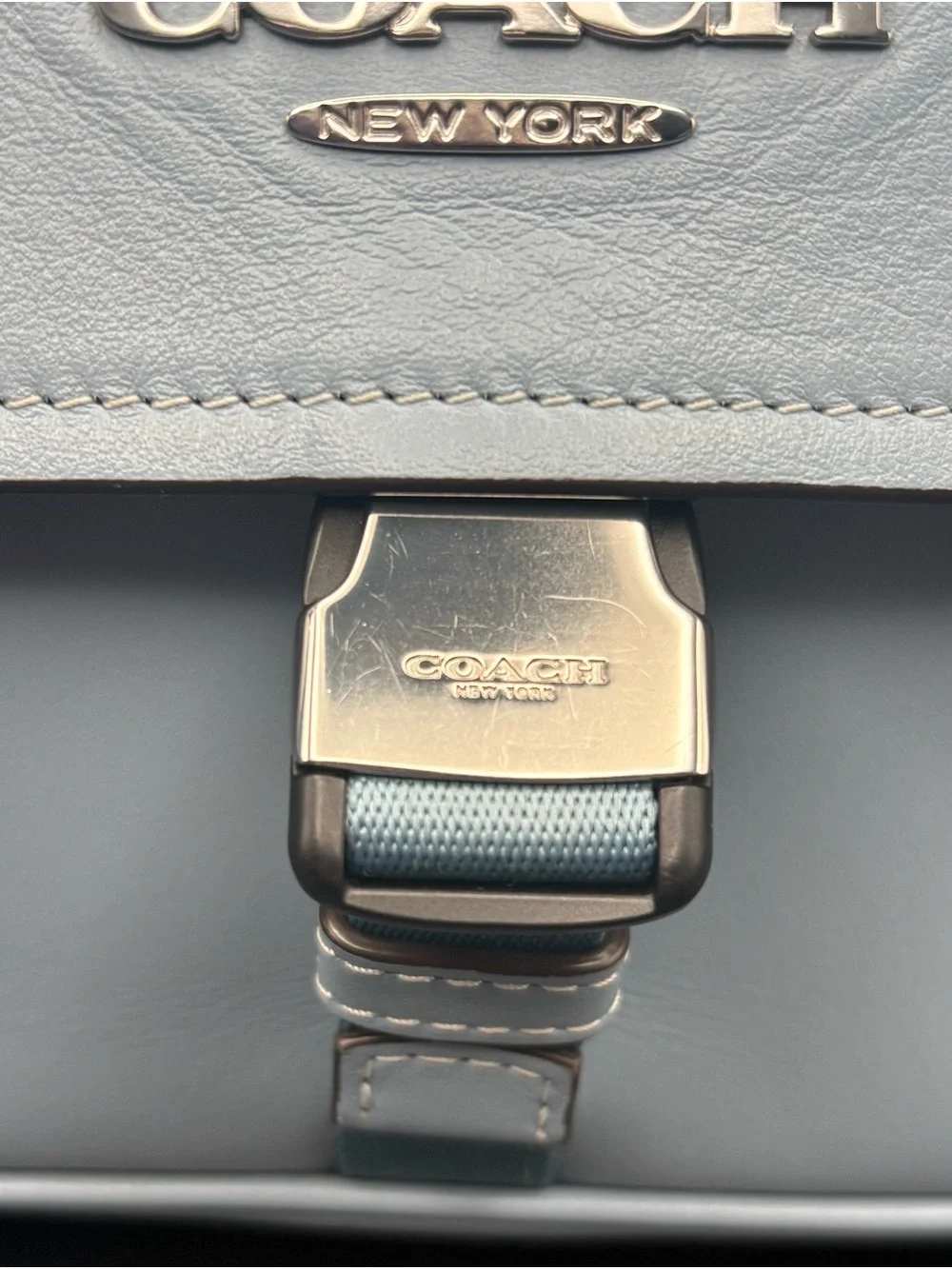 Coach Pace Messenger CR098 Ice Blue Leather Crossbody NWOT Rare